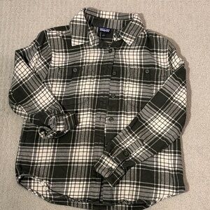 Women’s Patagonia Olive & Cream Plaid Button-Down Flannel